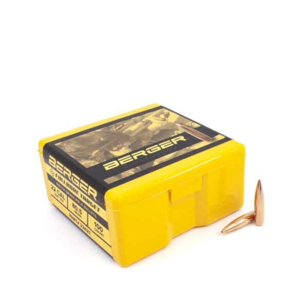 Berger 22 Caliber 80.5 Grain FULLBORE Target Rifle Bullet Box of 100 - Image 2