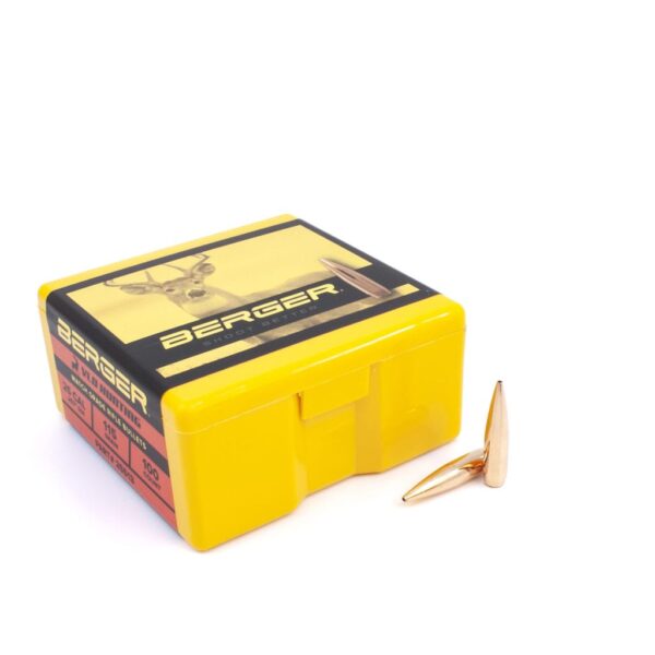Berger 25 Caliber 115 Grain Very Low Drag (VLD) Hunting Rifle Bullet Box of 100 - Image 2